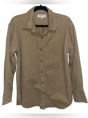 Alex Mill Shirt Womens Medium Tab Cotton Button Wash And Go Long Sleeve Casual